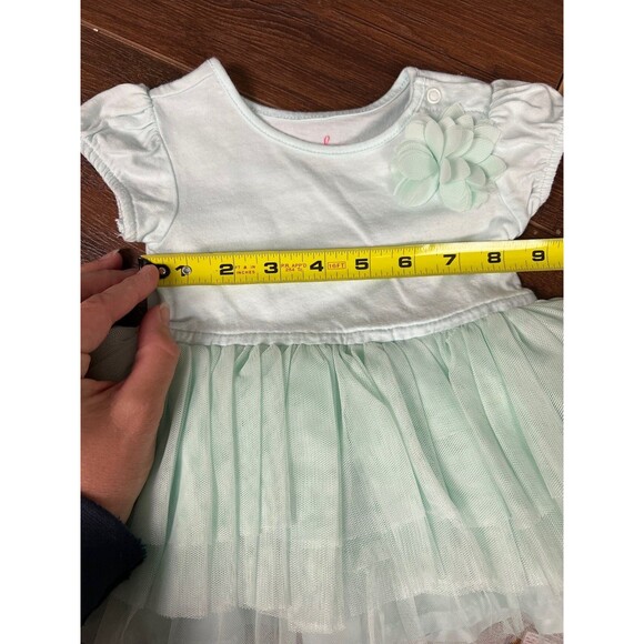 Cherokee Girls Size 3-6 Months Mint Tulle Tutu Dress With Diaper Cover! - Picture 4 of 7